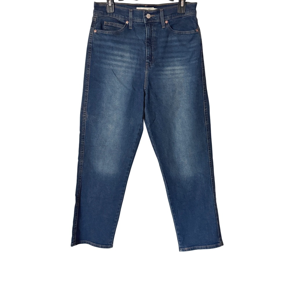 Levi Strauss Signature Jeans Vintage High Rise Straight Womens 8 Blue Stretch